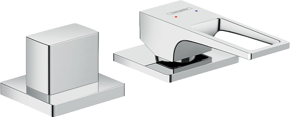 74548000 Metropol однорычажный смеситель для ванны на край, 2 отверстия, с петлевой ручкой Hansgrohe 