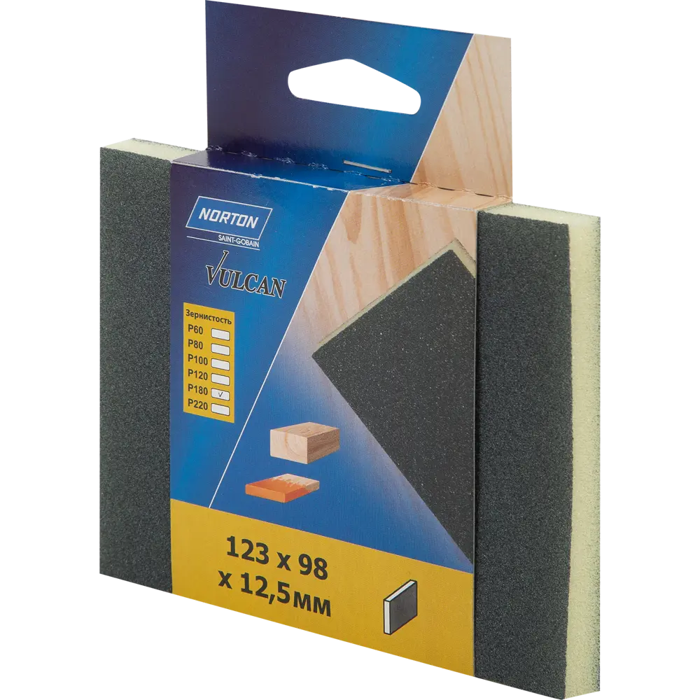 82805854 Губка шлифовальная абразивная двухсторонняя Norton P180 123x98x12.5 мм STLM-0036239  - Вид №2