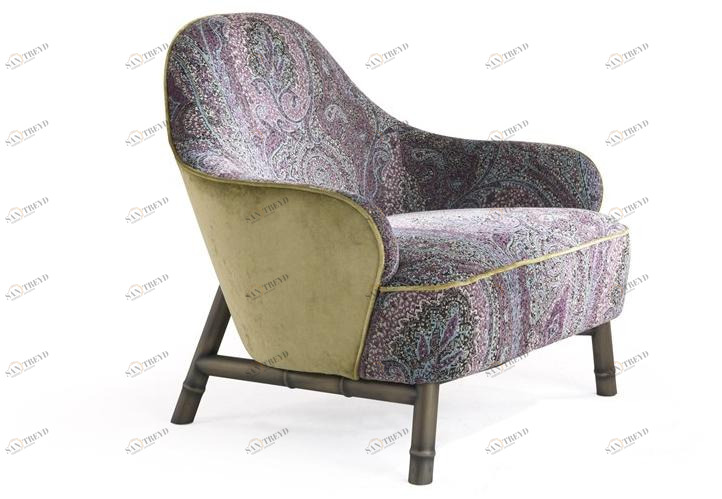 ETRO Home Interiors Кресло с обивкой из ткани с подлокотниками Frida E.fri.221.a