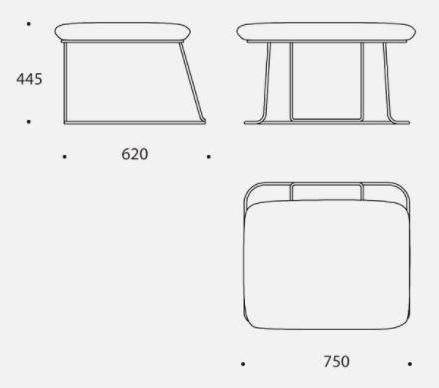 B-LINE Пуф из ткани / подставка для ног Merano sun-id-1437162 - Вид №4