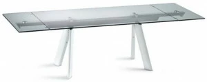 Roche Bobois Раздвижной прямоугольный стол из алюминия и стекла Les contemporains