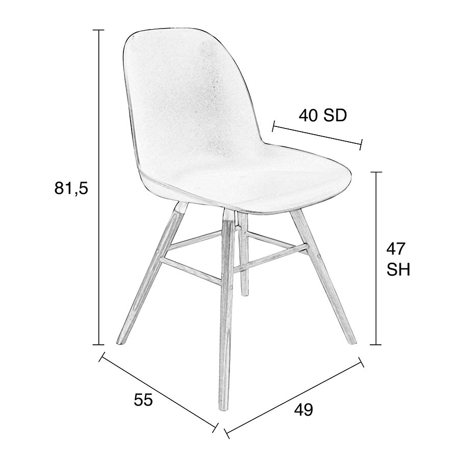 Стул Albert Kuip светло-серый Zuiver 1100294 - Вид №10