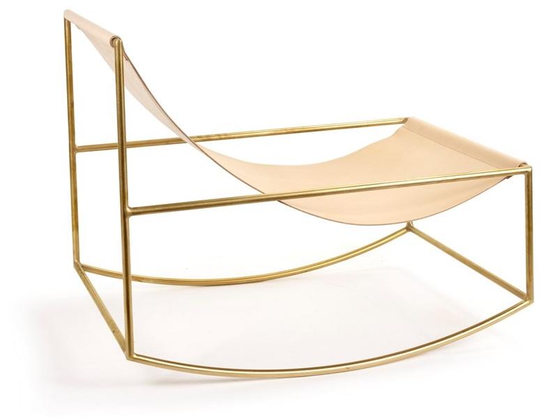 valerie_objects Кресло-качалка из латуни с подлокотниками  V9018019  - Вид №3