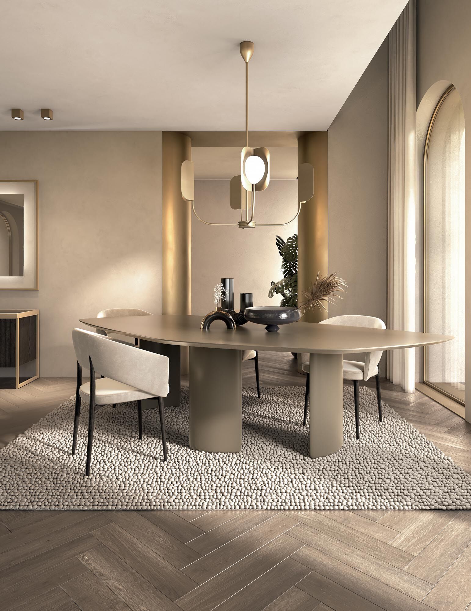 Шкаф из дерева и стекла с распашными дверями Guzzini & Fontana GINGER ARCH-00086704 - Вид №1