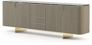 Laskasas Комод из дерева и мрамора с распашными дверцами