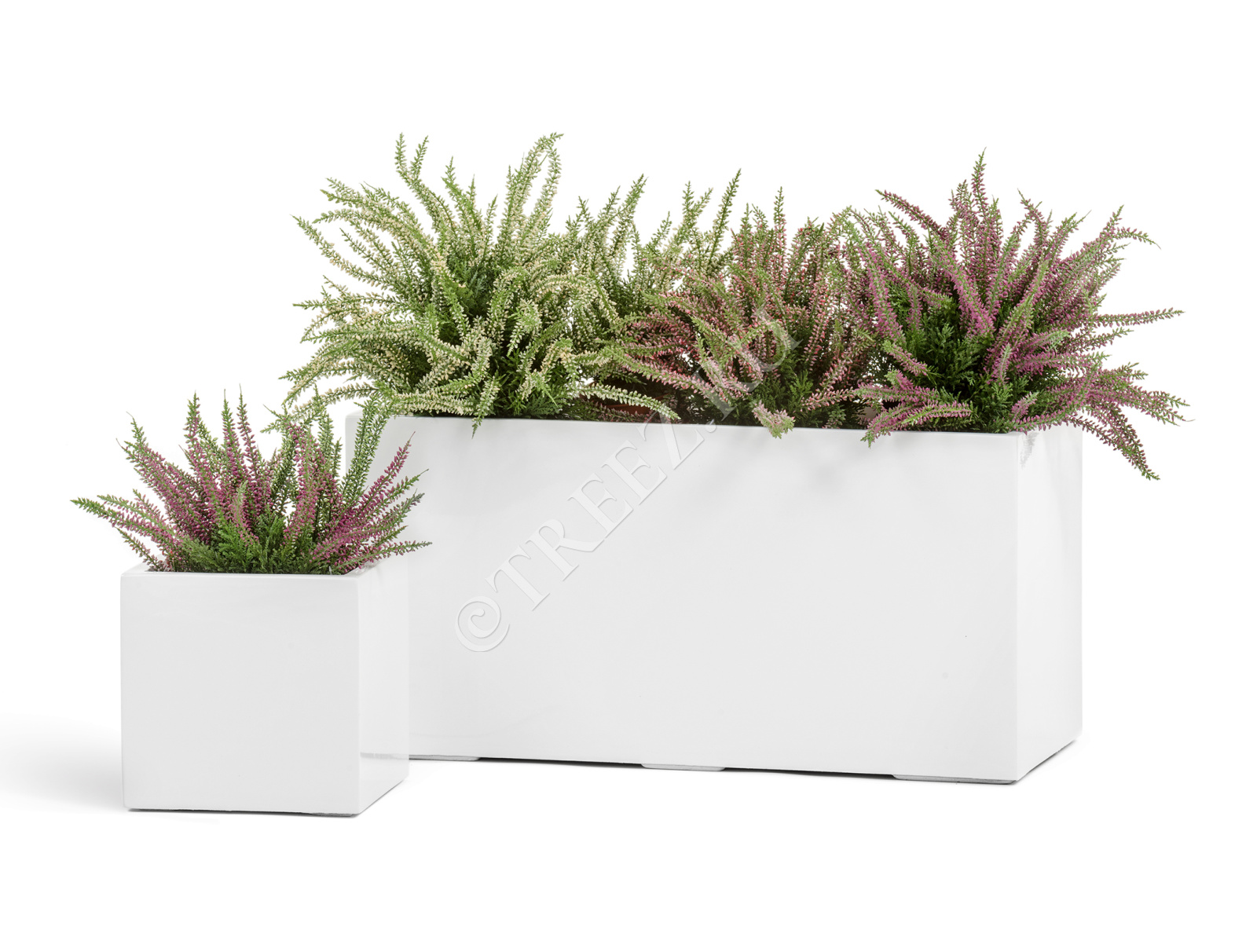 41.3320-05-041-WH-40 Кашпо  Effectory - серия Gloss - Низкий узкий прямоугольник - Белый глянцевый лак Цветочная коллекция  - Вид №5