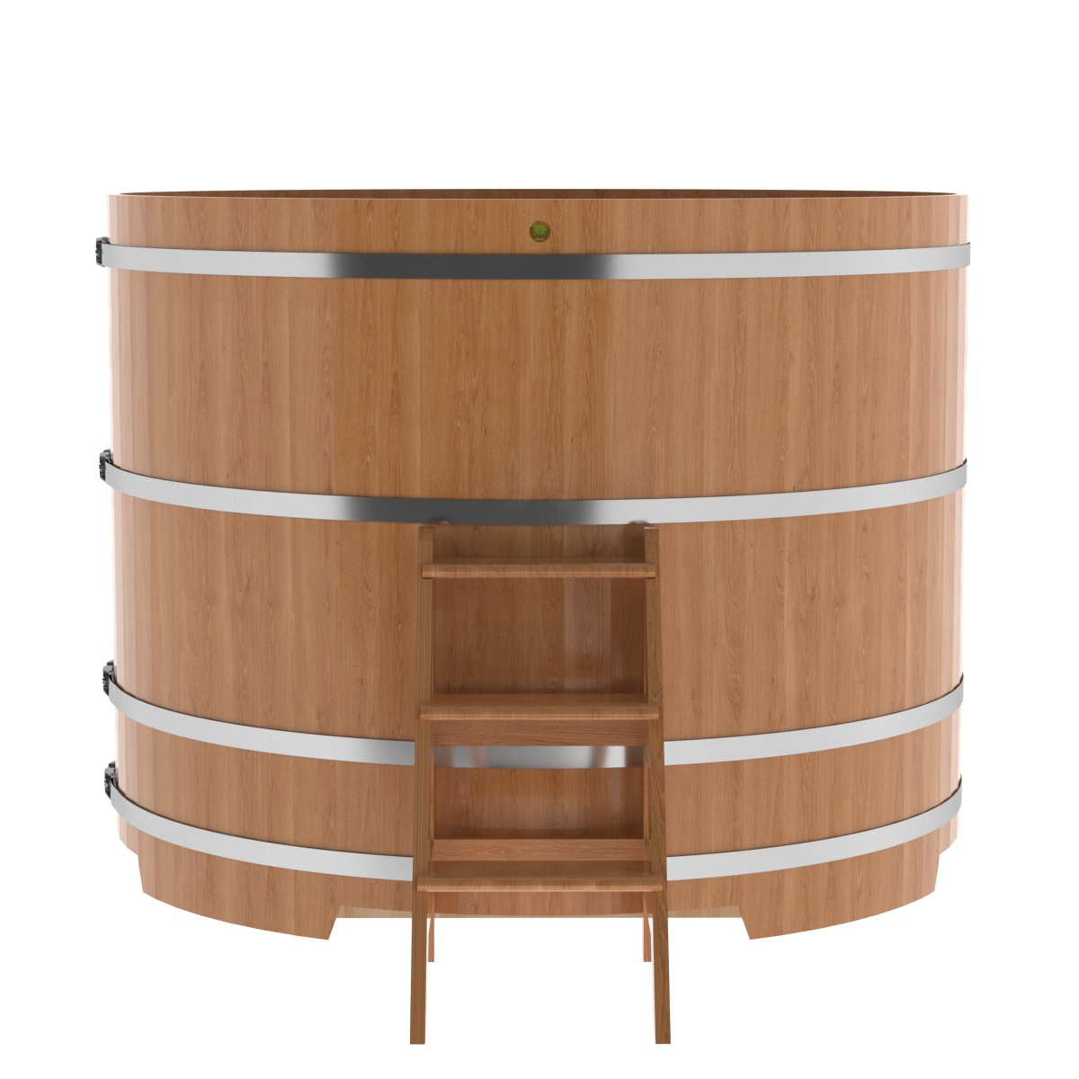 1341 Купель круглая из дуба d=1,80х1,4 натуральная Alyarus  - Вид №3