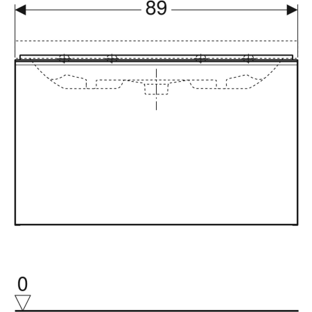 500.615.JL.2 Шкафчик для раковины Geberit Acanto, с одним выдвижным ящиком и одним внутренним выдвижным ящиком, с укороченным вылетом, с сифоном Geberit  - Вид №23