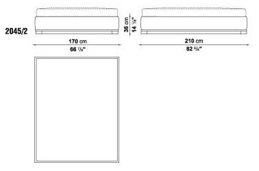 Maxalto Двуспальная кровать из ткани с мягким изголовьем Bauci sun-id-1489264 - Вид №1