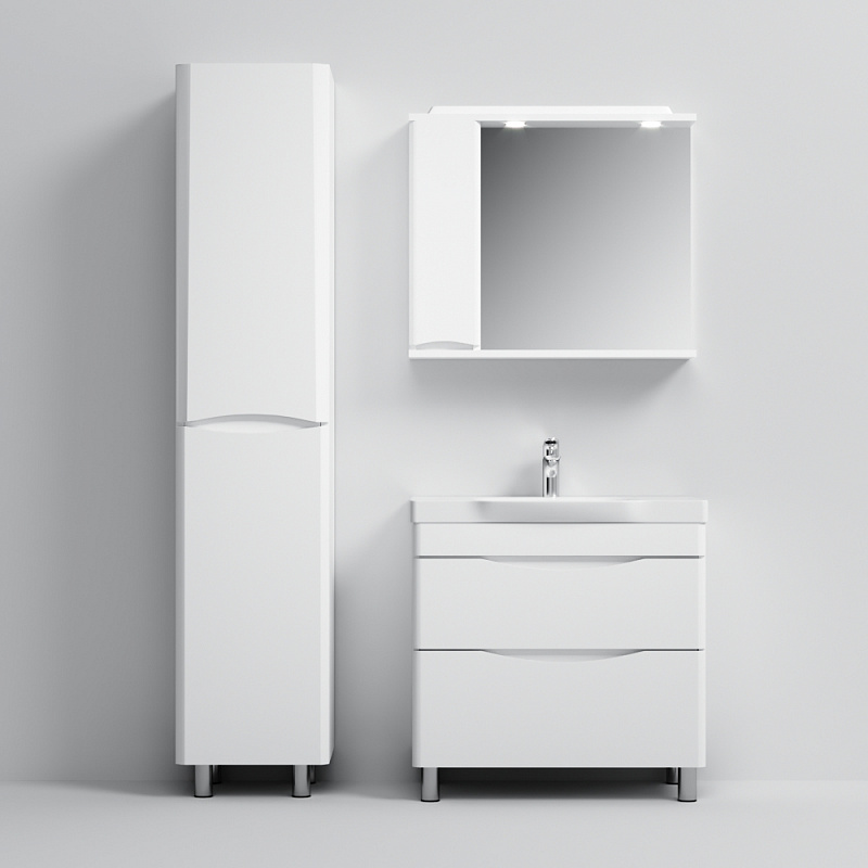 M80FSX0802WG База под раковину напольная 80 см 2 ящика белый глянцевая шт AM.PM Like - Вид №6