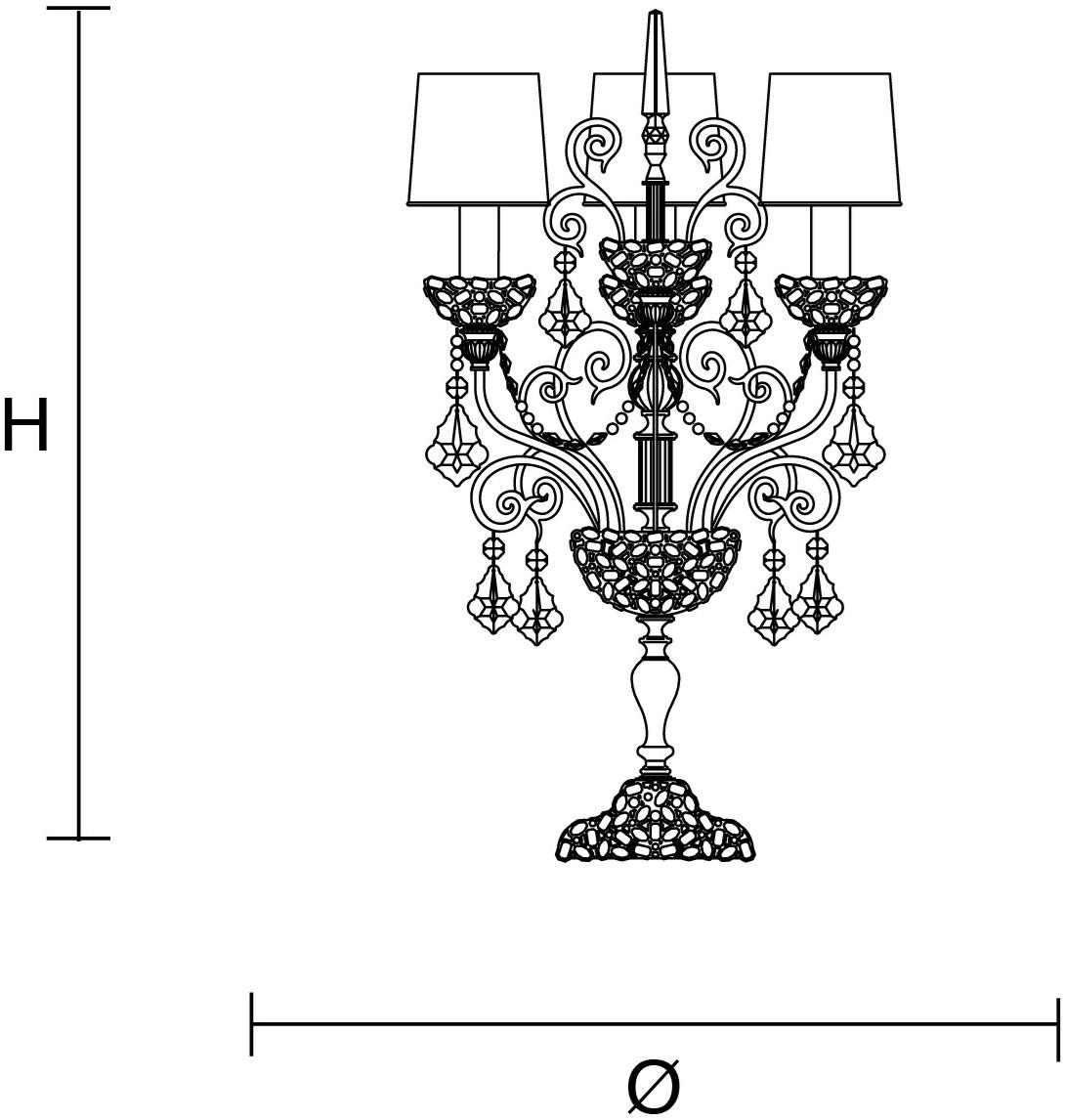 Masiero Настольная лампа из металла с кристаллами Imperial sun-id-1379245 - Вид №1