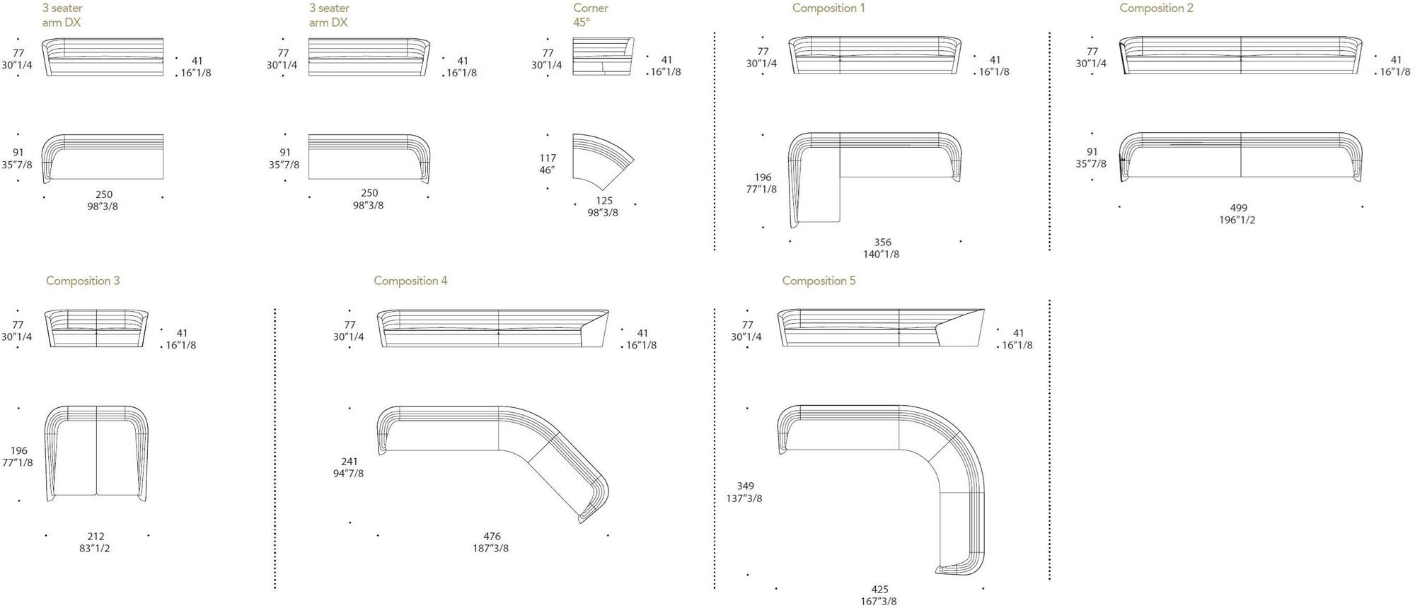 Reflex Диван из ткани с шезлонгом Pininfarina home design sun-id-1472790 - Вид №4