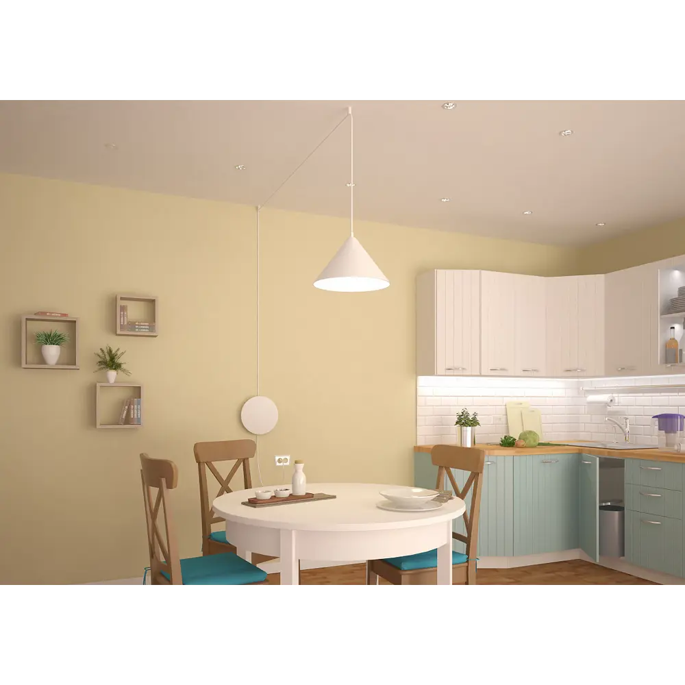 Светильник подвесной Inspire «Somerset», 1 лампа, 3 м², подключение в розетку, с диммером, цвет белый 18563864 STLM-2063165  - Вид №6