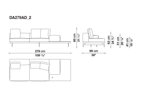 3-местный тканевый диван с полуостровом B&B Italia док ARCH-00061121 - Вид №92