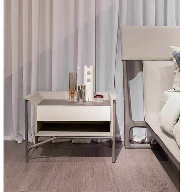 Turri Прямоугольная прикроватная тумбочка из кожи Vine sun-id-1490278 - Вид №1