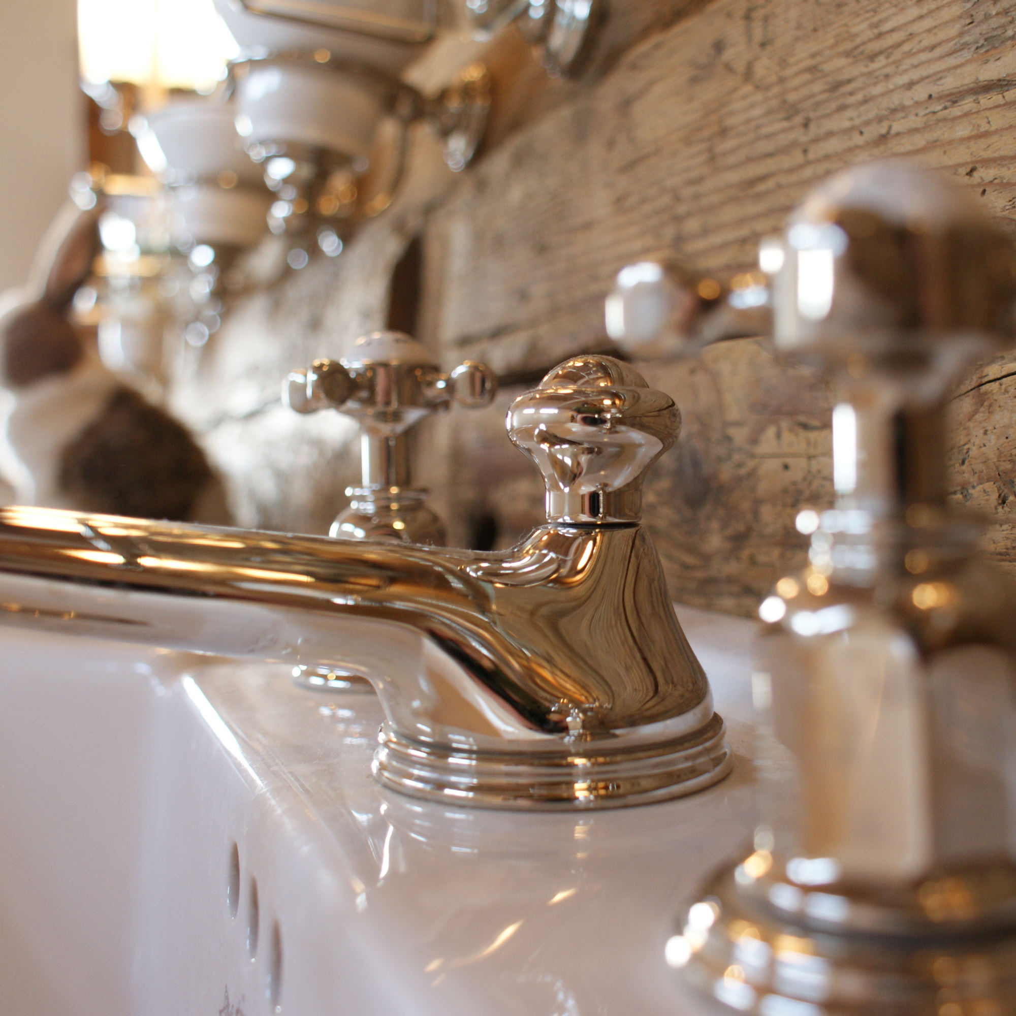 Traditional bathrooms Смеситель для умывальника CROSSHEAD на 3 отверстия Pr3731/ag  - Вид №2