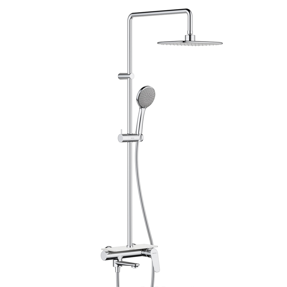 977720000 душ. система со смесителем-полкой: верх. душ 260*190 ручн. душ 120 5 режимов Damixa Origin Bit 