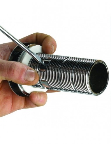 122400 000 00  Универсальный слив и сифон для умывальника Siphonette, клапан Click clack Д. 65 мм, нержавеющая сталь Valentin Хром  - Вид №3