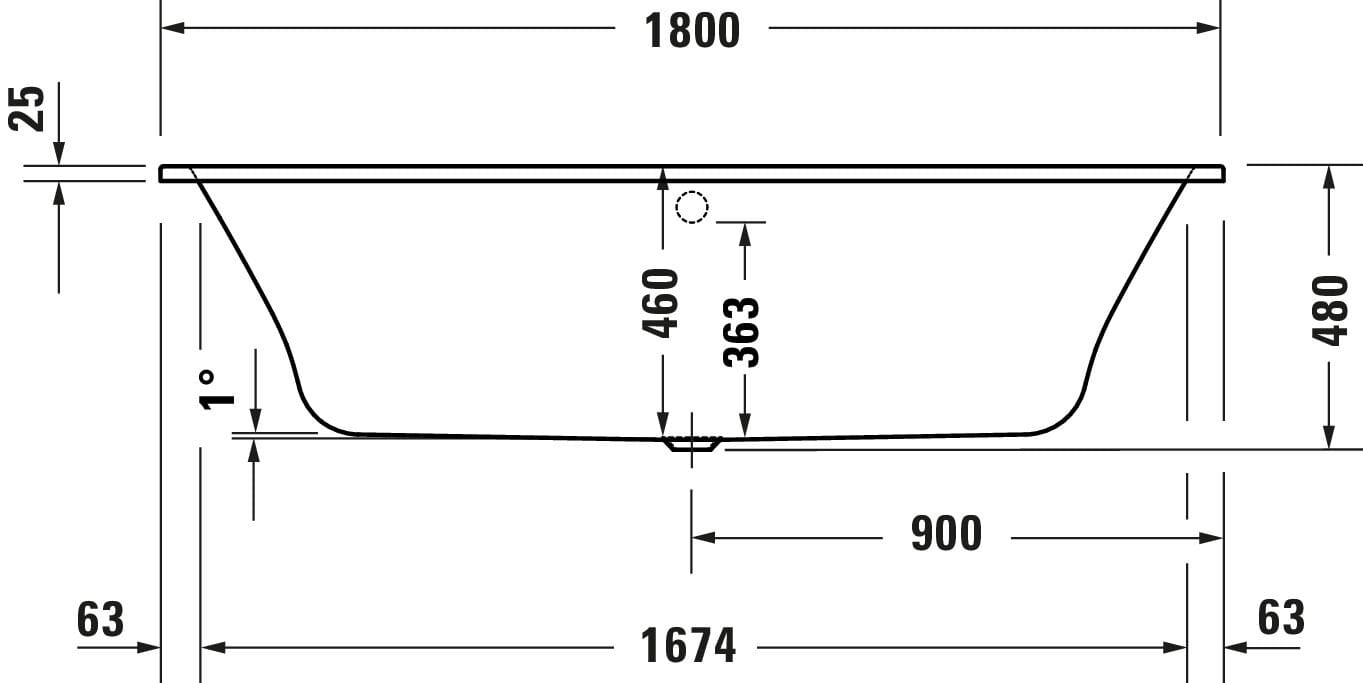 Встраиваемая полимерная прямоугольная ванна Duravit Qatego ARCH-00059675 - Вид №3