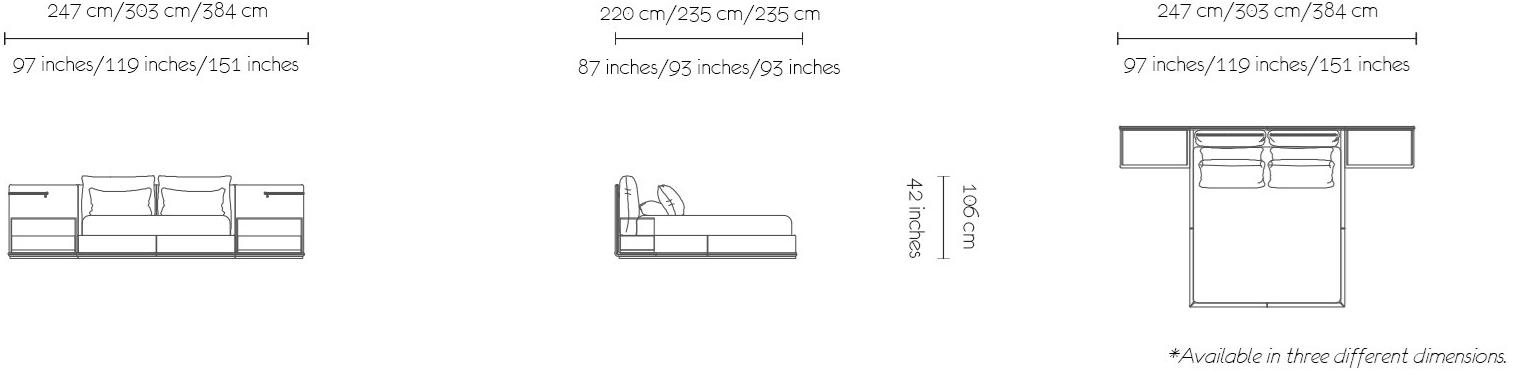 MORADA Кожаная кровать King size со встроенными прикроватными тумбочками Lampo Lampo bedfs - Вид №7