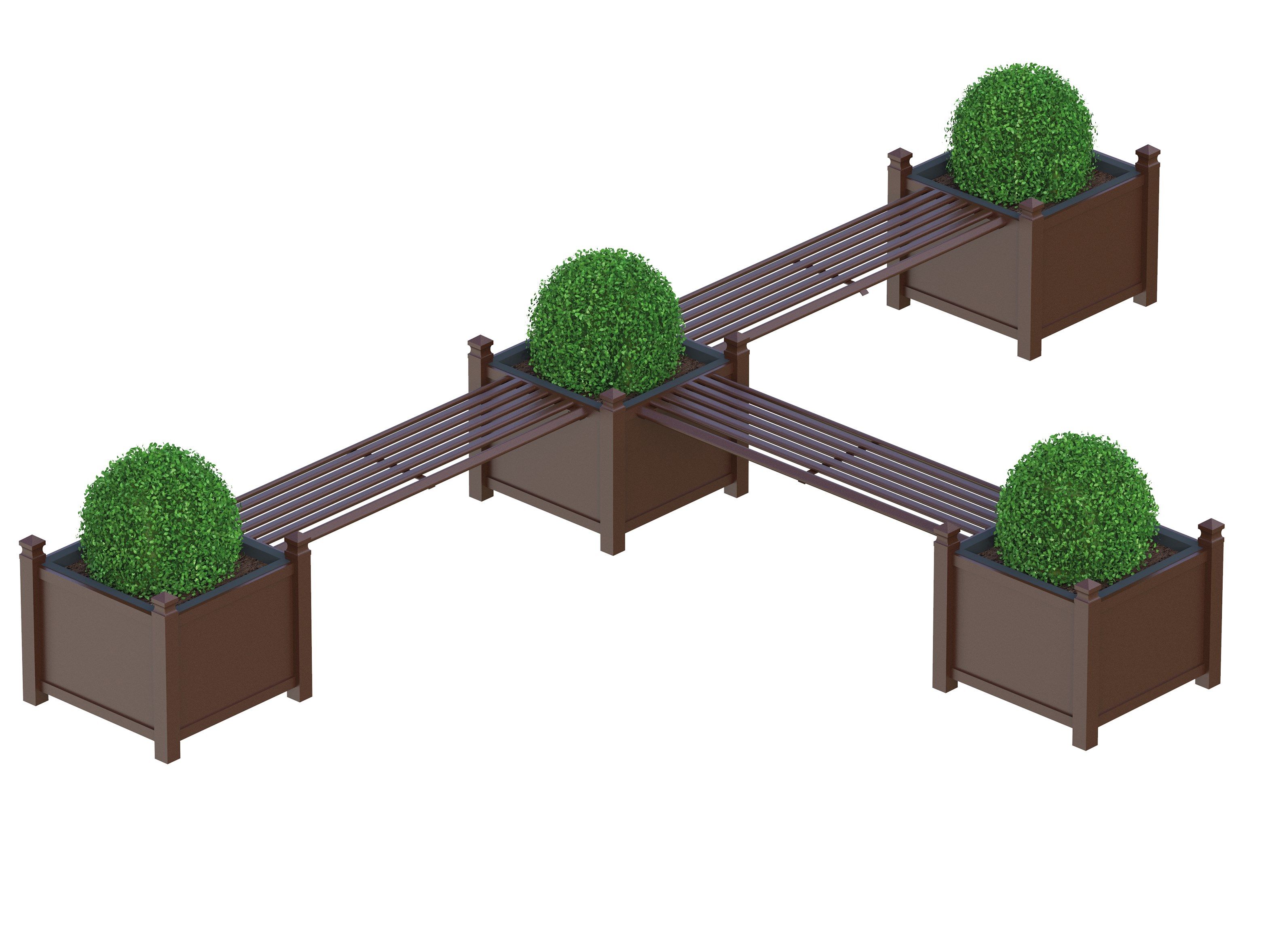 Оцинкованная стальная скамья с интегрированным плантатором без спинки Lazzari Plaza ARCH-00118521 - Вид №1