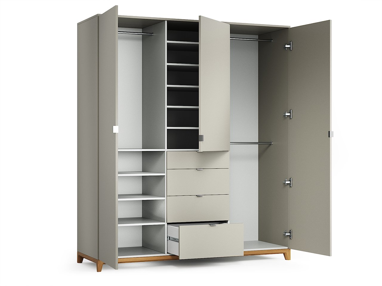 Шкаф трехстворчатый с ящиками желтый Case №2 THE IDEA  210395 Желтый  - Вид №1