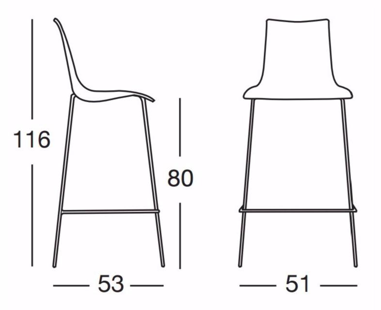 SCAB DESIGN Высокий стул с обивкой Zebra sun-id-1475413 - Вид №1