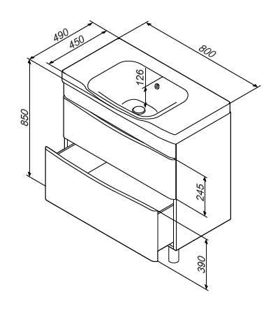 M80FSX0802WG База под раковину напольная 80 см 2 ящика белый глянцевая шт AM.PM Like - Вид №7