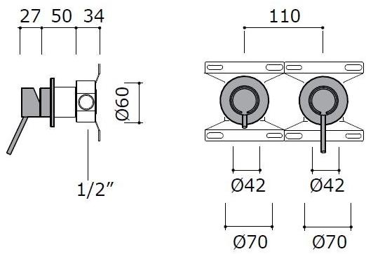 MINA Душевой набор из нержавеющей стали с переключателем Corsivo sun-id-1483162 - Вид №4