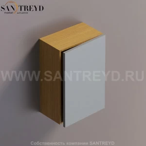 FLAT V Подвесной шкаф с петлями слева. Отделка: тик и серая краска. AFXMO236042PTG