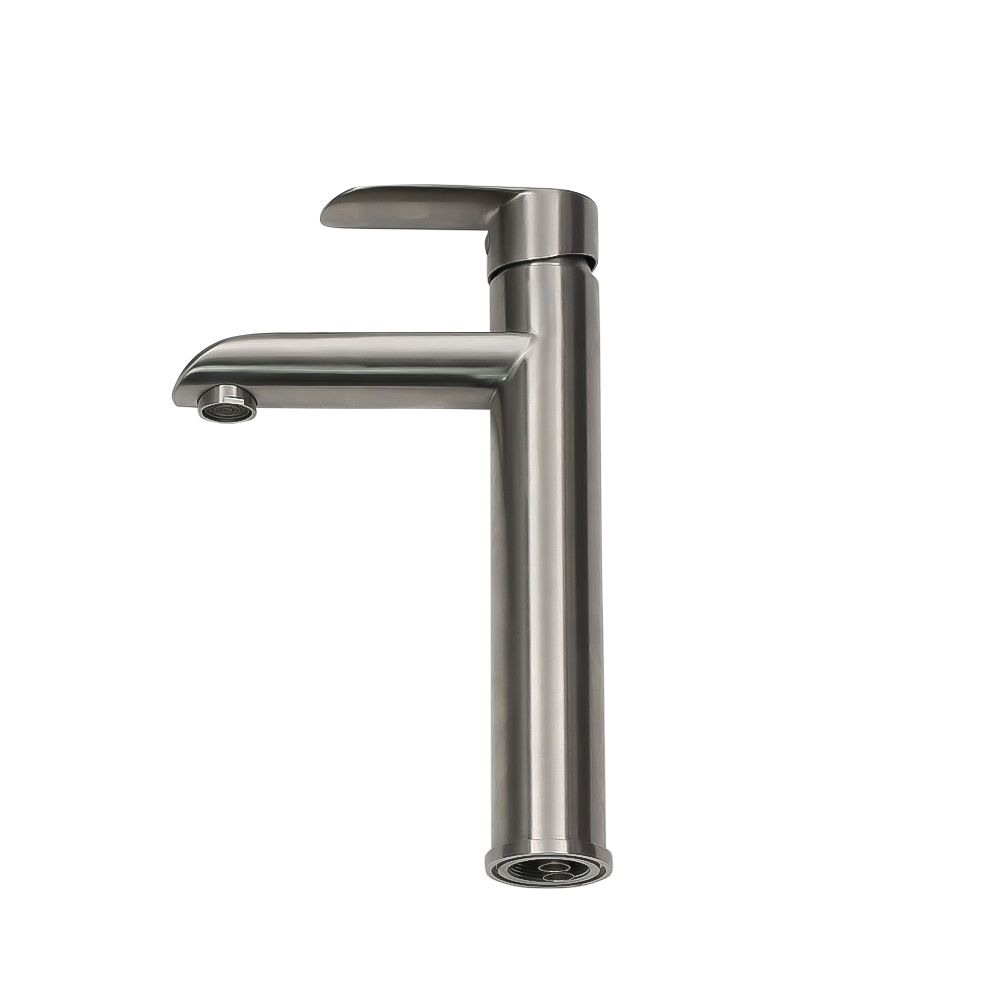 Смеситель д/ум MELANA-610602 Paola Hi-tech нерж.сталь, однорычажный, сатин, литой излив - Вид №2