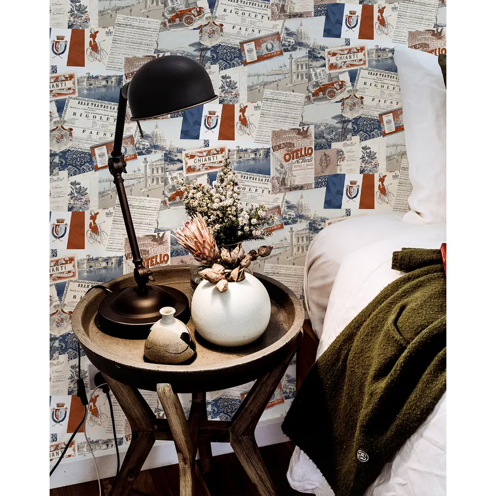 Обои флизелиновые Solo Italia красно-синие 1.06 м Е89604 ITALIA VACANZA STLM-2028635 - Вид №2