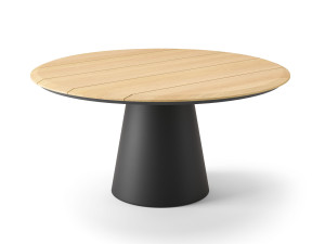 Круглый стол из тикового дерева и алюминия