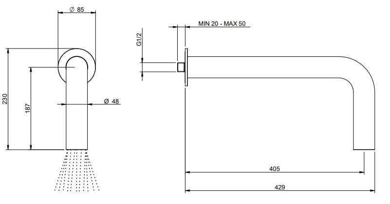 Набор для душа из нержавеющей стали Rubinetterie Treemme Watertube ARCH-00035792 - Вид №3