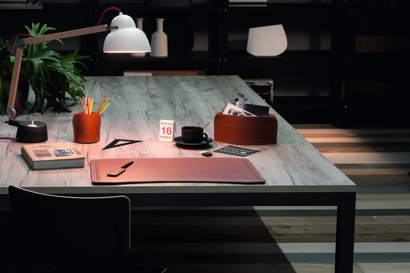 LIMAC design FIRESTYLE Рабочий стол из регенерированной кожи  Stbr04cc  - Вид №1