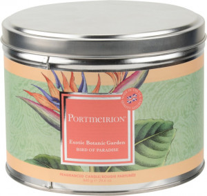 10615129 Portmeirion Свеча в жестяной банке с крышкой с 3 фитил. Portmeirion "Экзотические цветы.Райская птица" 13см Воск