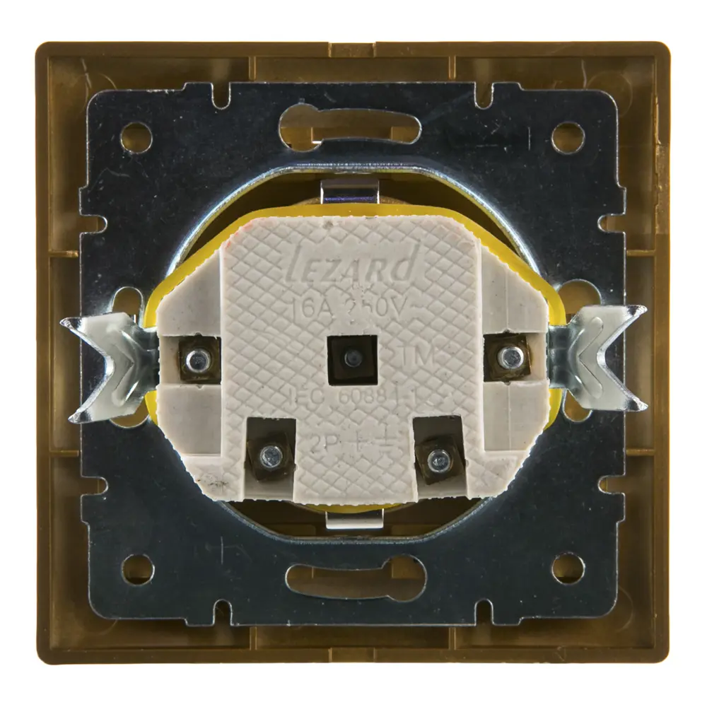 Розетка керамическая Lezard Mira, с заземлением, цвет золотой метлаллик STLM-2012894 - Вид №2