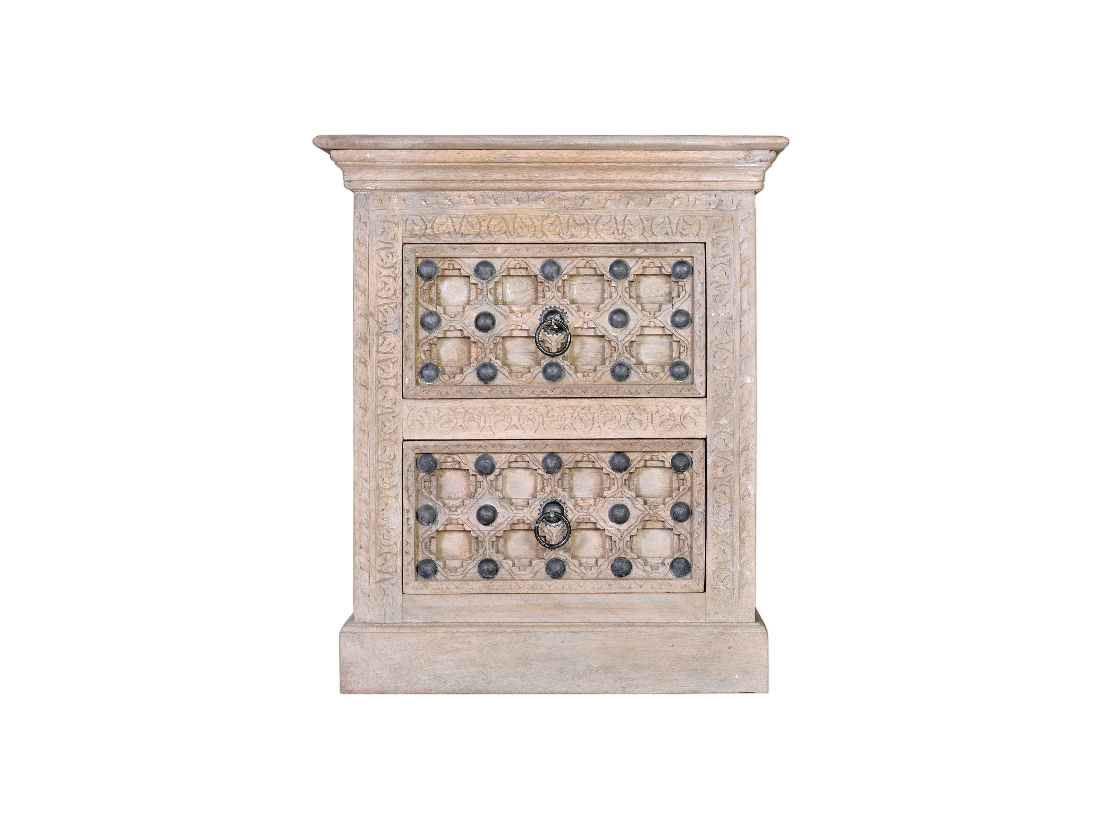 Прямоугольная тумбочка из манго с ящиками Giner y Colomer Bakhra Natural ARCH-00032008