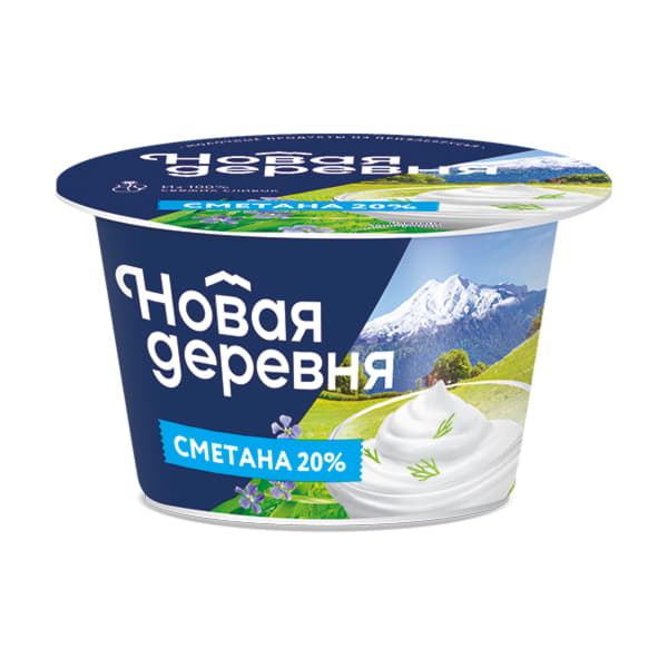 Сметана 20% Новая Деревня 200 г БЗМЖ Santreyd 20860 - Вид №1