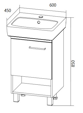 У76058 Тумба Tera 60Н 1д. Белый глянец 1 Marka TERA - Вид №6