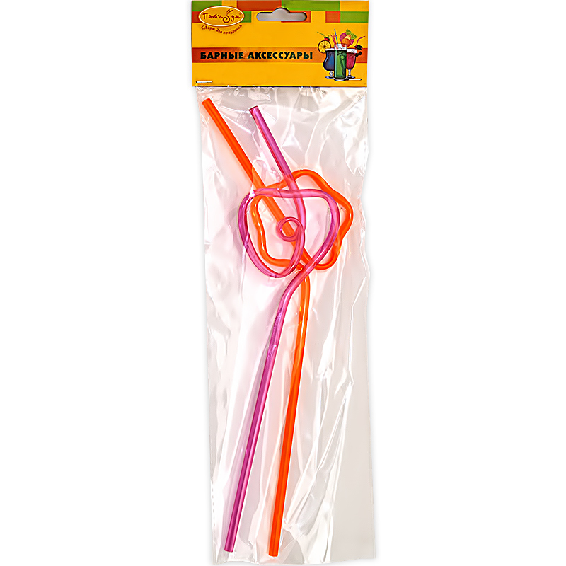 102494 Трубочки для коктейля 2 шт. фигурная Патибум 