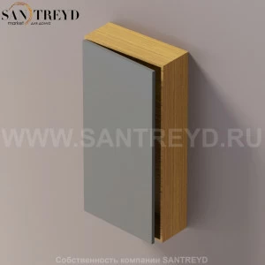 LIFT Модульный шкаф 80 см с левой дверью на доводчиках. Модули могут располагаться горизонтально и вертикально. Отделка: тик и темно-серая краска. AMOB052LGPTSX