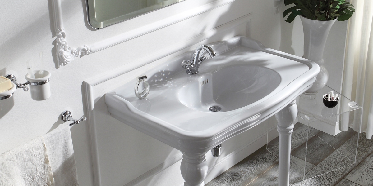 0811 Подвесная раковина настенная овальная Olympia Ceramica IMPERO STYLE белая - Вид №2