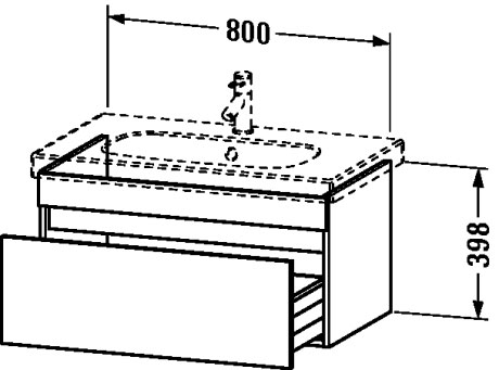 DS638405353 DuraStyle Тумбочка подвесная Каштан темный, декор Duravit - Вид №1