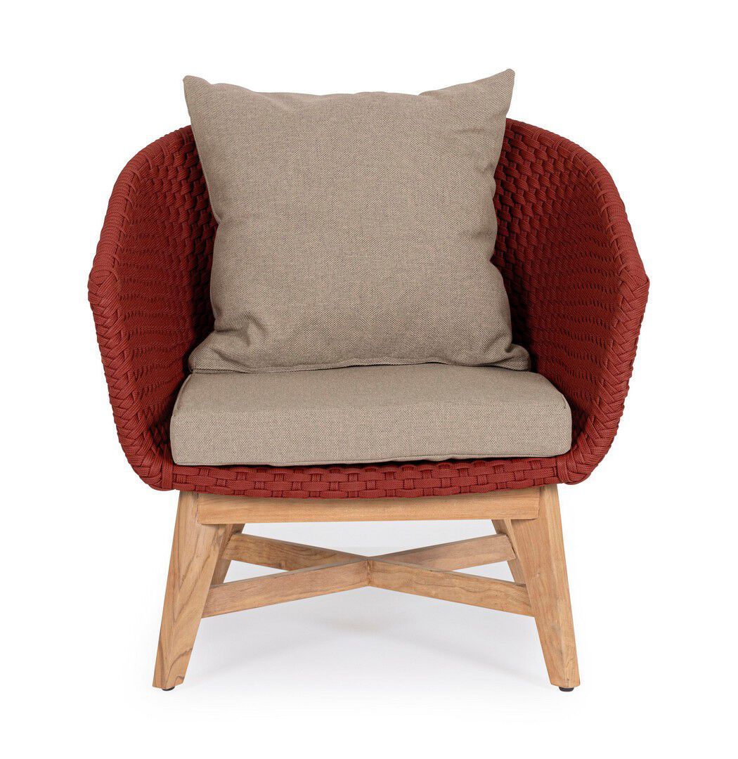 Веревочное и тканевое садовое кресло с подлокотниками BIZZOTTO Coachella ARCH-00029312 - Вид №1