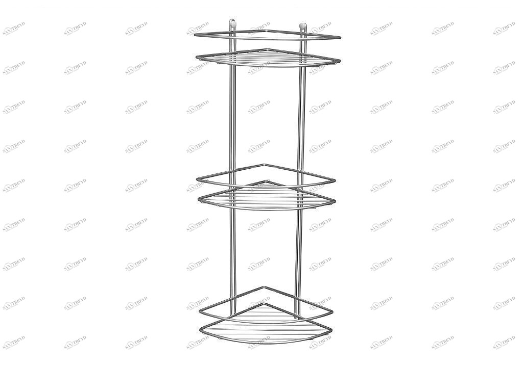 Полочка Aquanet 3262 (20 см, тройная, угловая) П3262