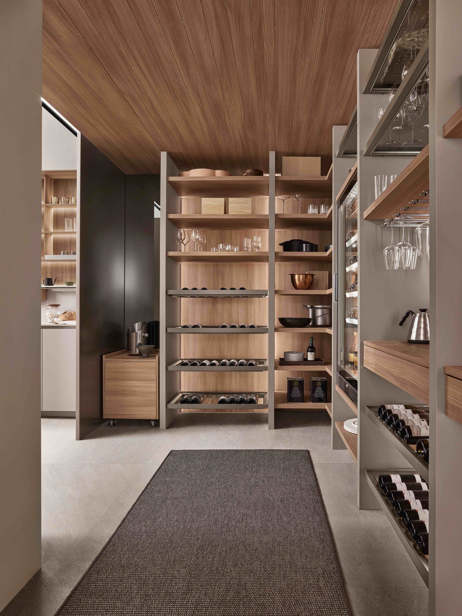 Кухня без ручек на заказ с полуостровом ERNESTOMEDA знак ARCH-00069072 - Вид №1