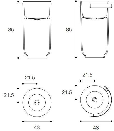 Напольная раковина стоящая овальная Falper Homey sun-id-1423046 - Вид №1