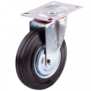 84792927 Колесо поворотное, без тормоза, площадка 125 мм, до 70 кг, цвет чёрный