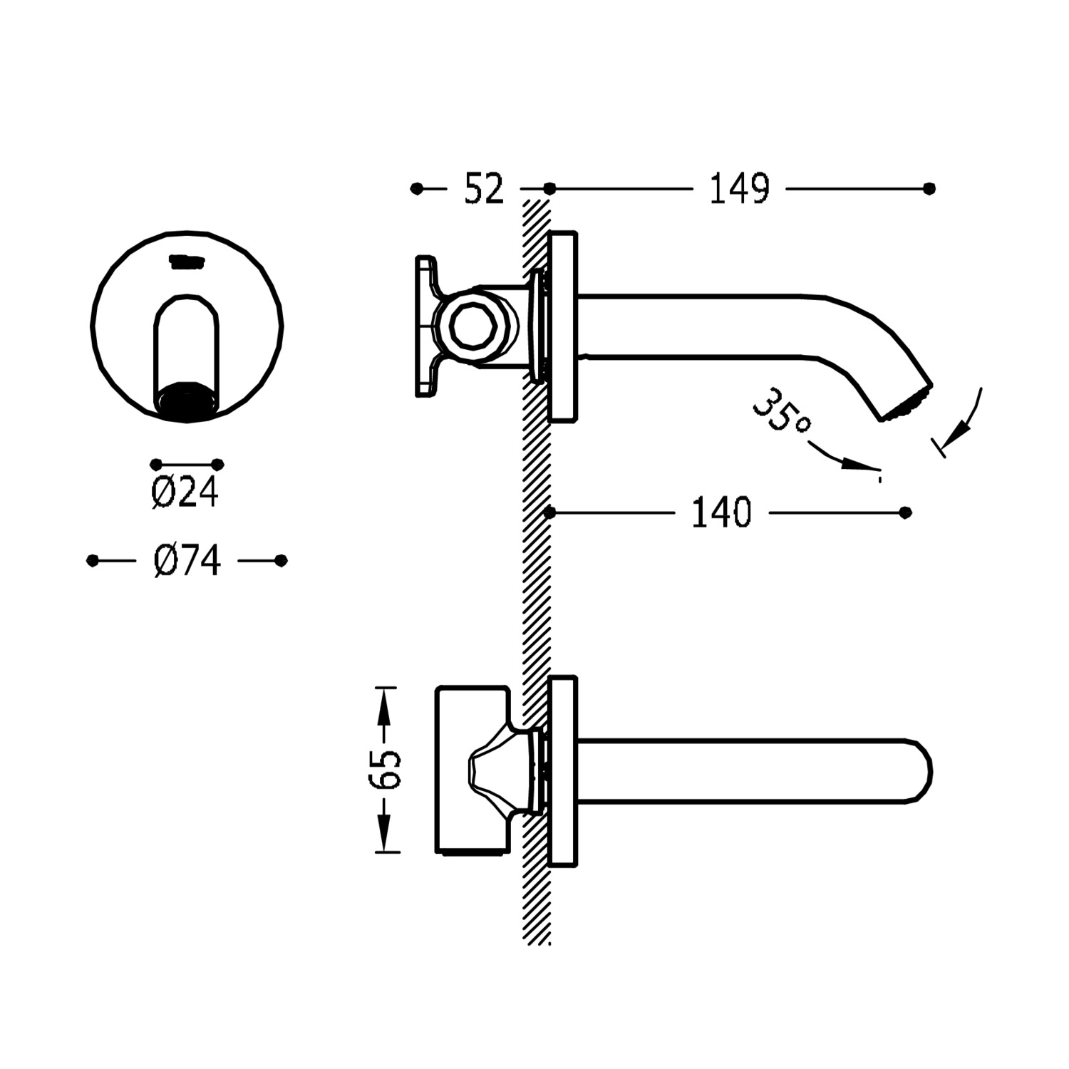 Настенный фиксированный излив-26218004 км TRES RICAMBI 26218004KM - Вид №1